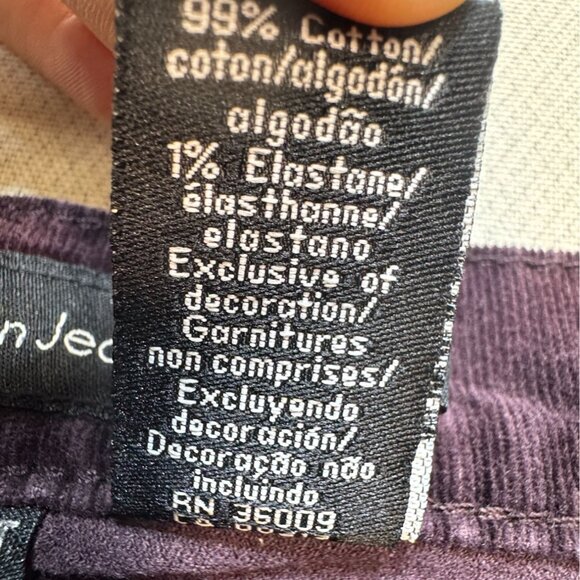 Calvin Klein Jeans Womens Straight Corduroy Pants Size 6 Purple Casual Ankle Y2K - Picture 5 of 14